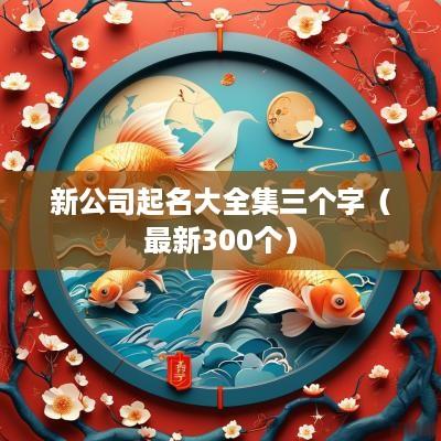 新公司起名大全集三个字（最新300个）
