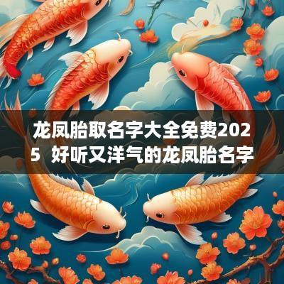 龙凤胎取名字大全免费2025  好听又洋气的龙凤胎名字