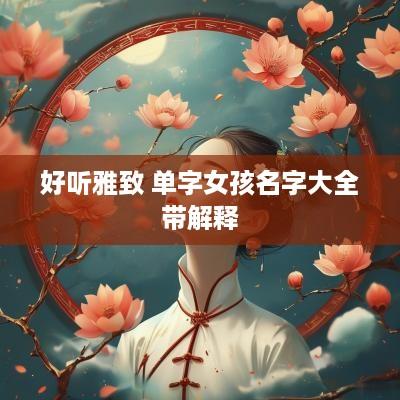 好听雅致 单字女孩名字大全带解释