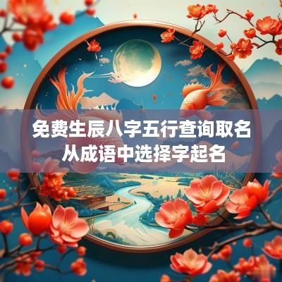 免费生辰八字五行查询取名 从成语中选择字起名
