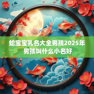 蛇宝宝乳名大全男孩2025年 男孩叫什么小名好