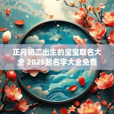 正月初二出生的宝宝取名大全 2025起名字大全免费