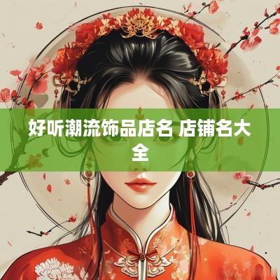 好听潮流饰品店名 店铺名大全