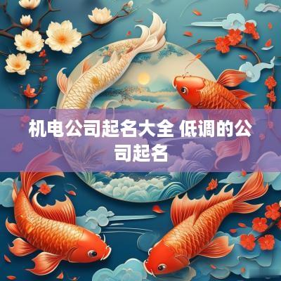 机电公司起名大全 低调的公司起名