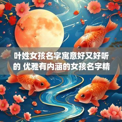 叶姓女孩名字寓意好又好听的 优雅有内涵的女孩名字精选