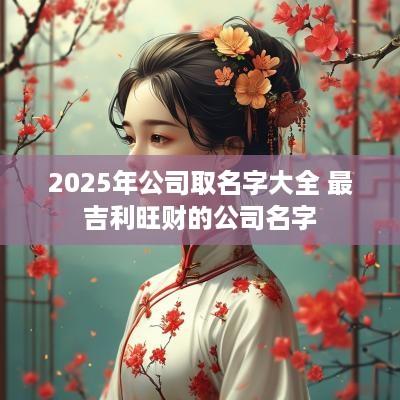 2025年公司取名字大全 最吉利旺财的公司名字