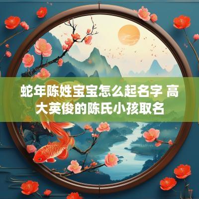 蛇年陈姓宝宝怎么起名字 高大英俊的陈氏小孩取名