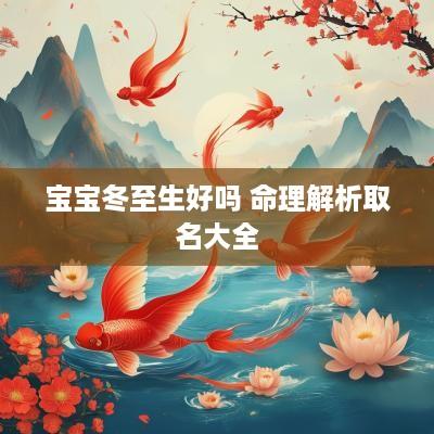 宝宝冬至生好吗 命理解析取名大全