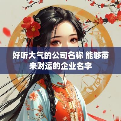 好听大气的公司名称 能够带来财运的企业名字