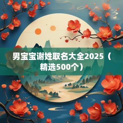 男宝宝谢姓取名大全2025（精选500个）