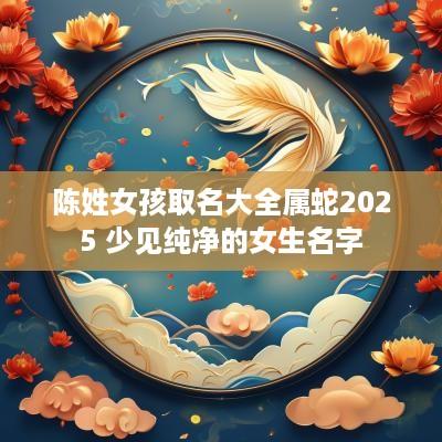 陈姓女孩取名大全属蛇2025 少见纯净的女生名字