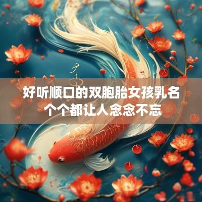 好听顺口的双胞胎女孩乳名 个个都让人念念不忘