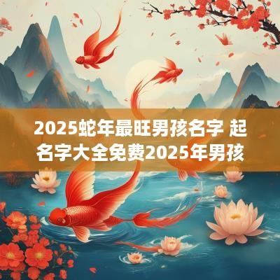 2025蛇年最旺男孩名字 起名字大全免费2025年男孩