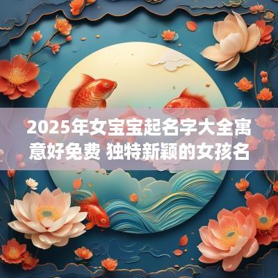 2025年女宝宝起名字大全寓意好免费 独特新颖的女孩名