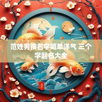 范姓男孩名字简单洋气 三个字起名大全