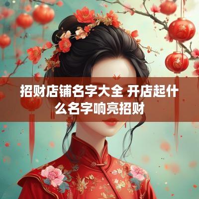 招财店铺名字大全 开店起什么名字响亮招财