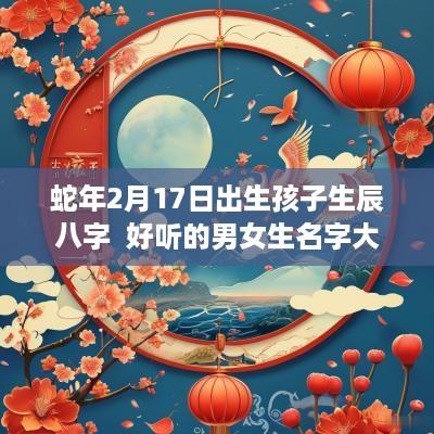 蛇年2月17日出生孩子生辰八字  好听的男女生名字大全