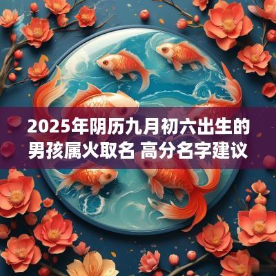 2025年阴历九月初六出生的男孩属火取名 高分名字建议