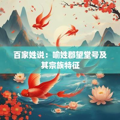 百家姓说：喻姓郡望堂号及其宗族特征