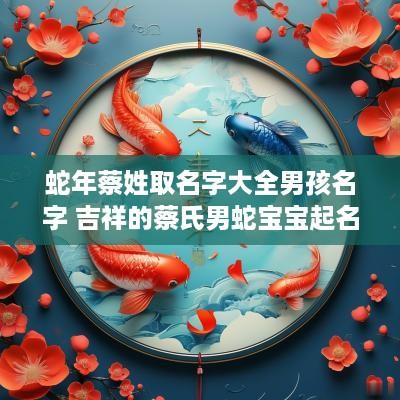 蛇年蔡姓取名字大全男孩名字 吉祥的蔡氏男蛇宝宝起名