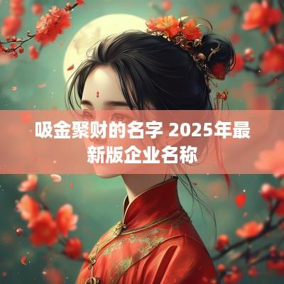 吸金聚财的名字 2025年最新版企业名称