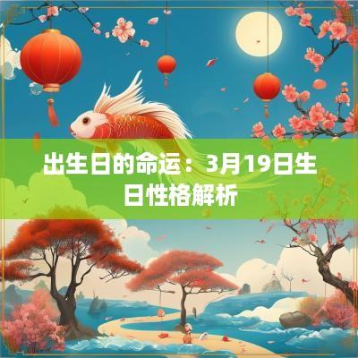 出生日的命运：3月19日生日性格解析