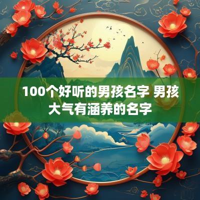 100个好听的男孩名字 男孩大气有涵养的名字