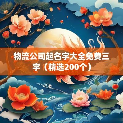 物流公司起名字大全免费三字（精选200个）