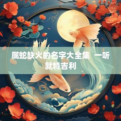 属蛇缺火的名字大全集  一听就特吉利