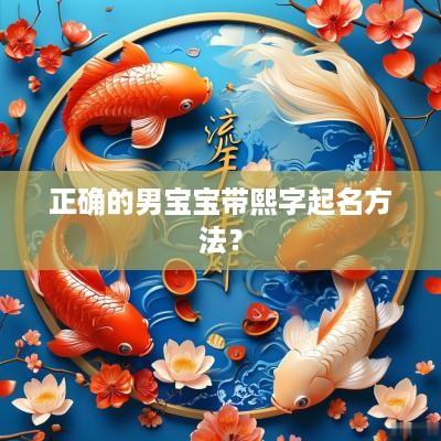 正确的男宝宝带熙字起名方法？