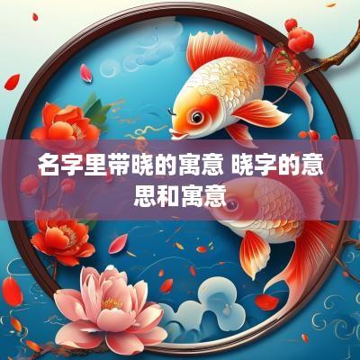 名字里带晓的寓意 晓字的意思和寓意