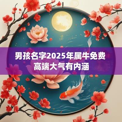男孩名字2025年属牛免费 高端大气有内涵