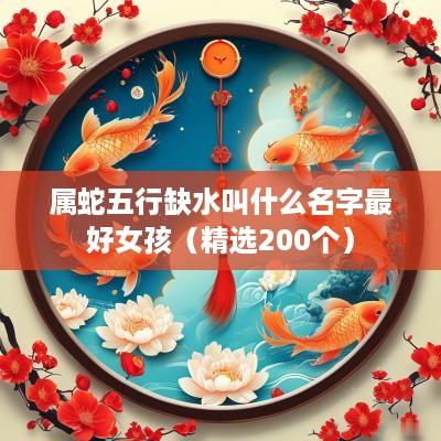 属蛇五行缺水叫什么名字最好女孩（精选200个）