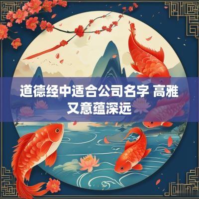 道德经中适合公司名字 高雅又意蕴深远
