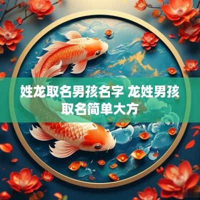 姓龙取名男孩名字 龙姓男孩取名简单大方