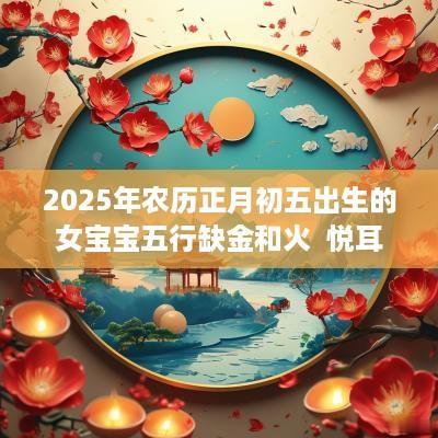 2025年农历正月初五出生的女宝宝五行缺金和火  悦耳动听的名字