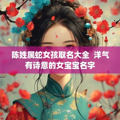 陈姓属蛇女孩取名大全 洋气有诗意的女宝宝名字 陈姓属蛇女孩取名大全 洋气有诗意的女宝宝名字