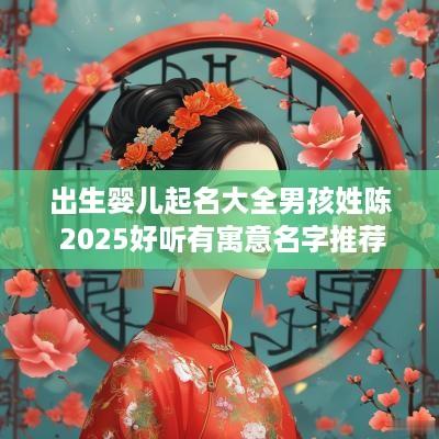 出生婴儿起名大全男孩姓陈 2025好听有寓意名字推荐