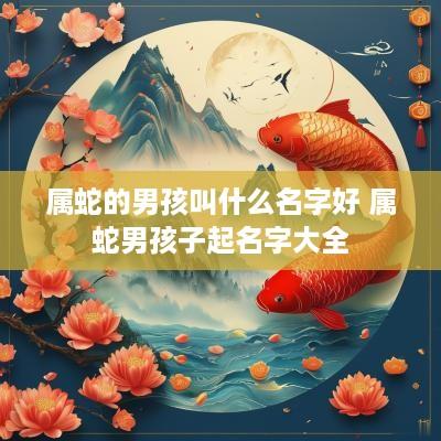 属蛇的男孩叫什么名字好 属蛇男孩子起名字大全