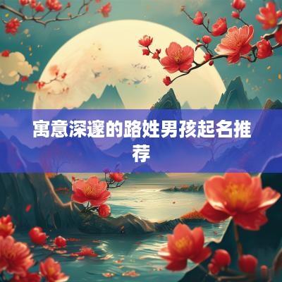 寓意深邃的路姓男孩起名推荐
