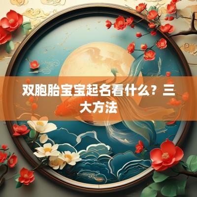 双胞胎宝宝起名看什么？三大方法