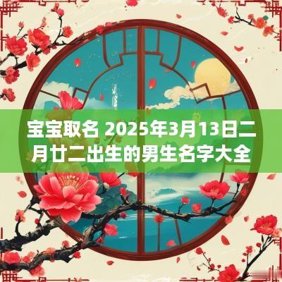 宝宝取名 2025年3月13日二月廿二出生的男生名字大全