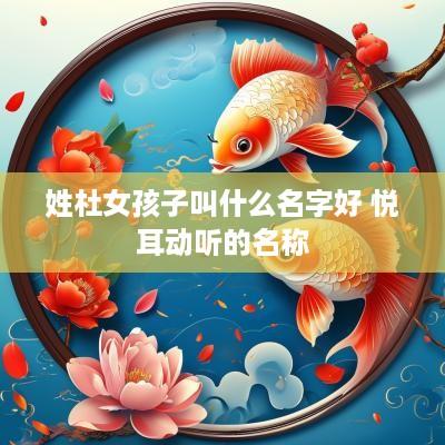 姓杜女孩子叫什么名字好 悦耳动听的名称