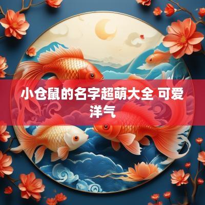 小仓鼠的名字超萌大全 可爱洋气