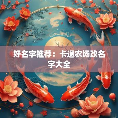 好名字推荐：卡通农场改名字大全