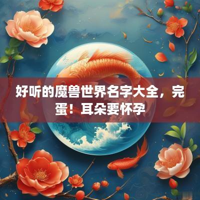 好听的魔兽世界名字大全，完蛋！耳朵要怀孕