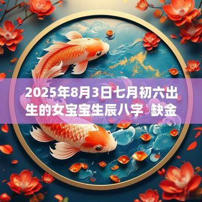 2025年8月3日七月初六出生的女宝宝生辰八字  缺金怎么取名