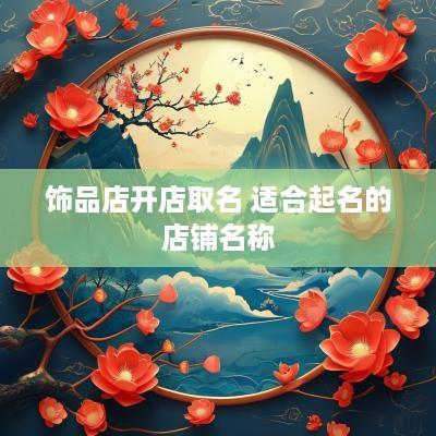 饰品店开店取名 适合起名的店铺名称