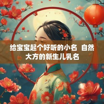 给宝宝起个好听的小名  自然大方的新生儿乳名
