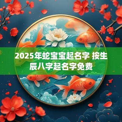2025年蛇宝宝起名字 按生辰八字起名字免费